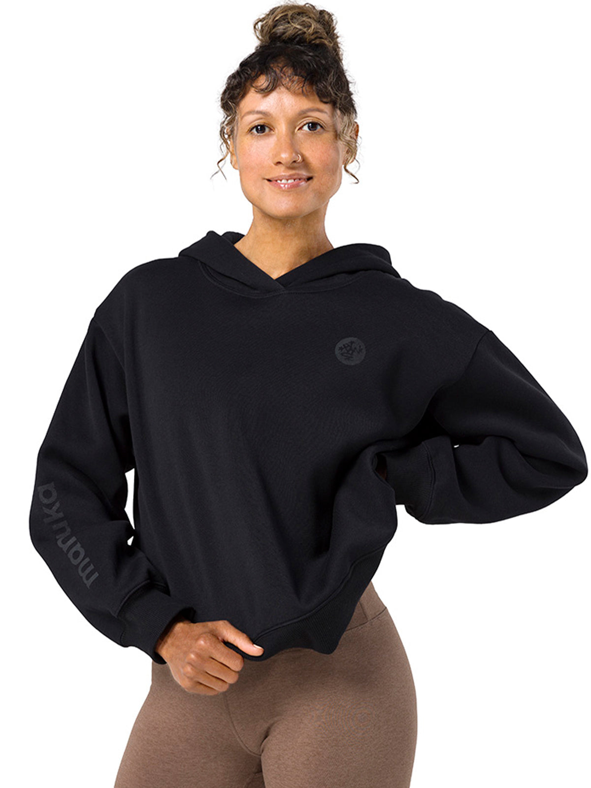 Manduka マンドゥカ ハーフムーン フーディー/マンドゥカ レディース ヨガウェア トップス 長袖 パーカー W Half Moon Hoodie 24FW-レディースウェア-ブラック-US Sサイズ (9-11号)-即納